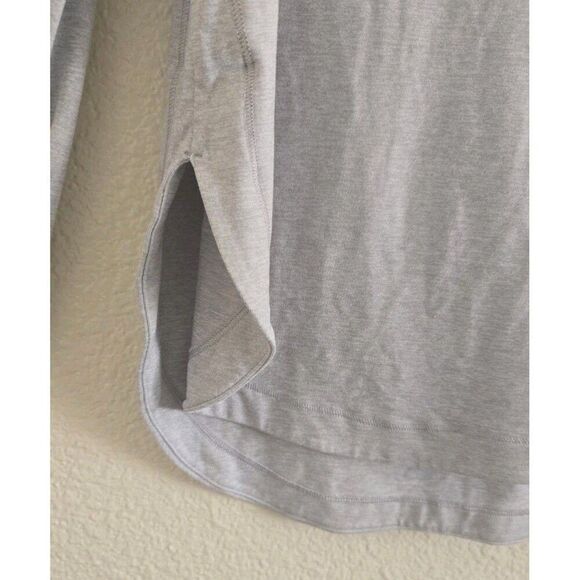 Athleta Uptempo Hoodie Sweatshirt Gray Size M Thumbholes Curve Hem Lightweight - Picture 7 of 9